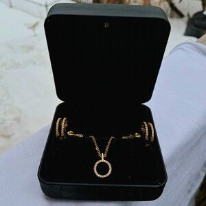 14k Gold Plated Chain and Earing Set 😍